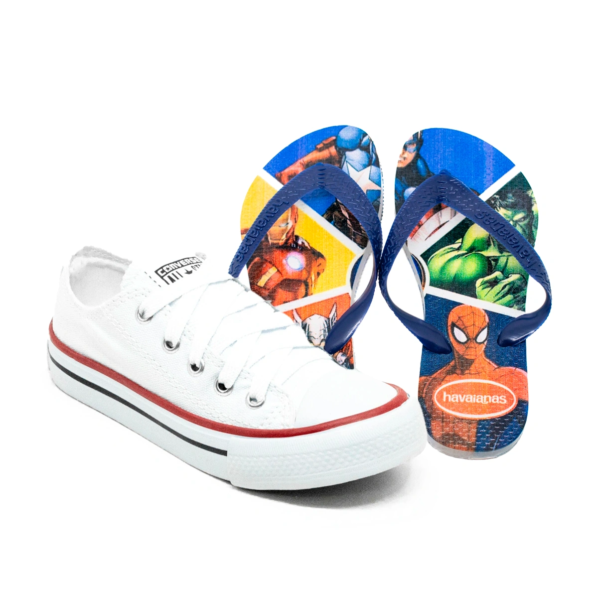 Kit Menino Tênis Infantil All Star + Chinelo Infantil Havaianas Heróis - Imagem 9