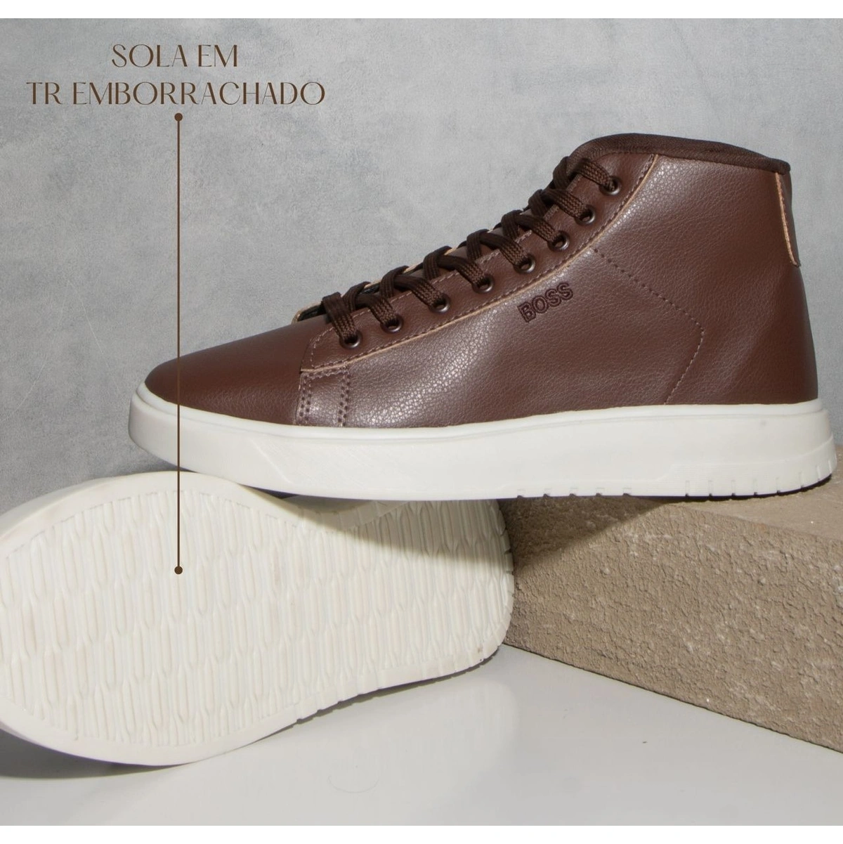 Tênis Masculino Cano Médio Casual Hugo Boss - Imagem 7