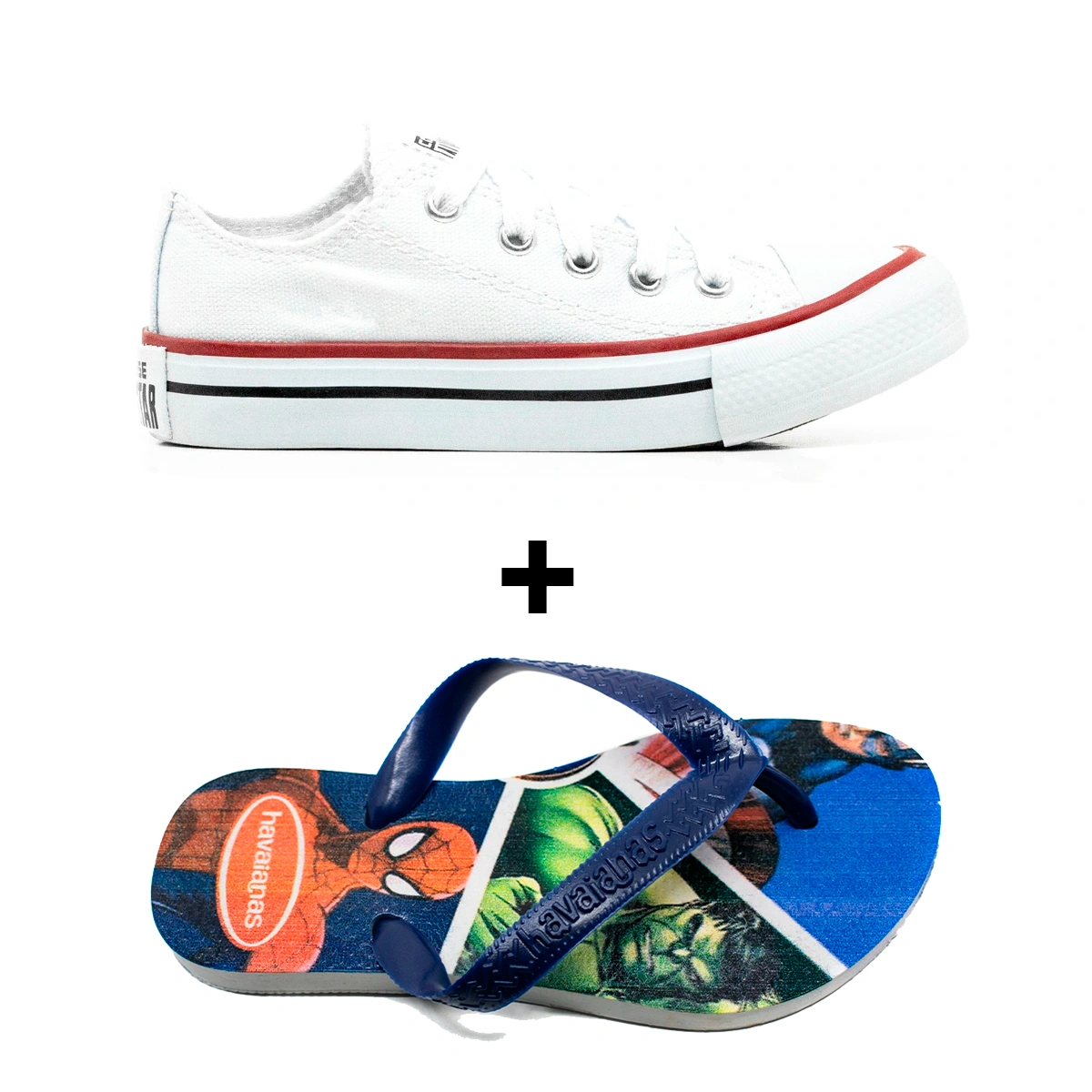 Kit Menino Tênis Infantil All Star + Chinelo Infantil Havaianas Heróis - Imagem 10