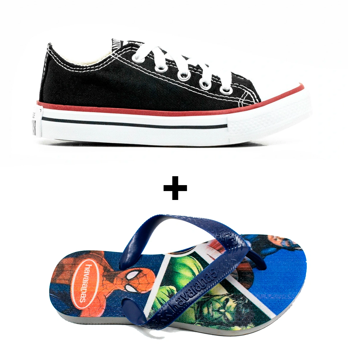 Kit Menino Tênis Infantil All Star + Chinelo Infantil Havaianas Heróis - Imagem 2