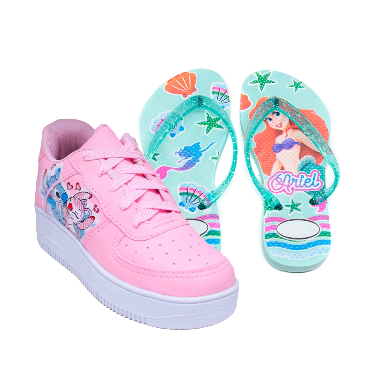 Kit Menina Tênis Infantil Stitch + Chinelo Infantil Personagem - Imagem 6