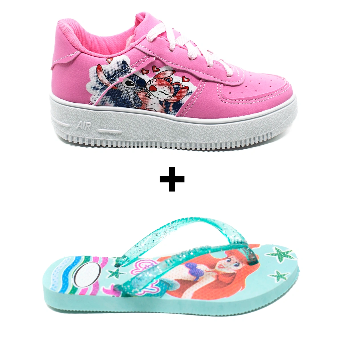 Kit Menina Tênis Infantil Stitch + Chinelo Infantil Personagem - Imagem 2