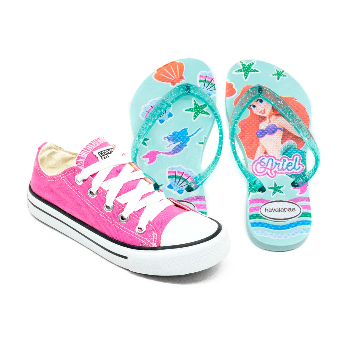 Kit Menina Tênis Infantil All Star + Chinelo Infantil Personagens - Imagem 2