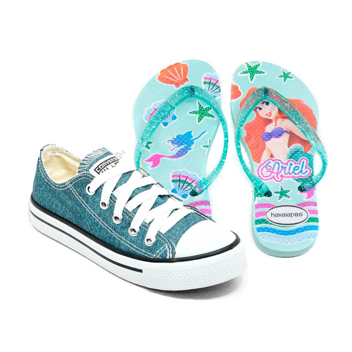 Kit Menina Tênis Infantil All Star + Chinelo Infantil Personagens - Imagem 17