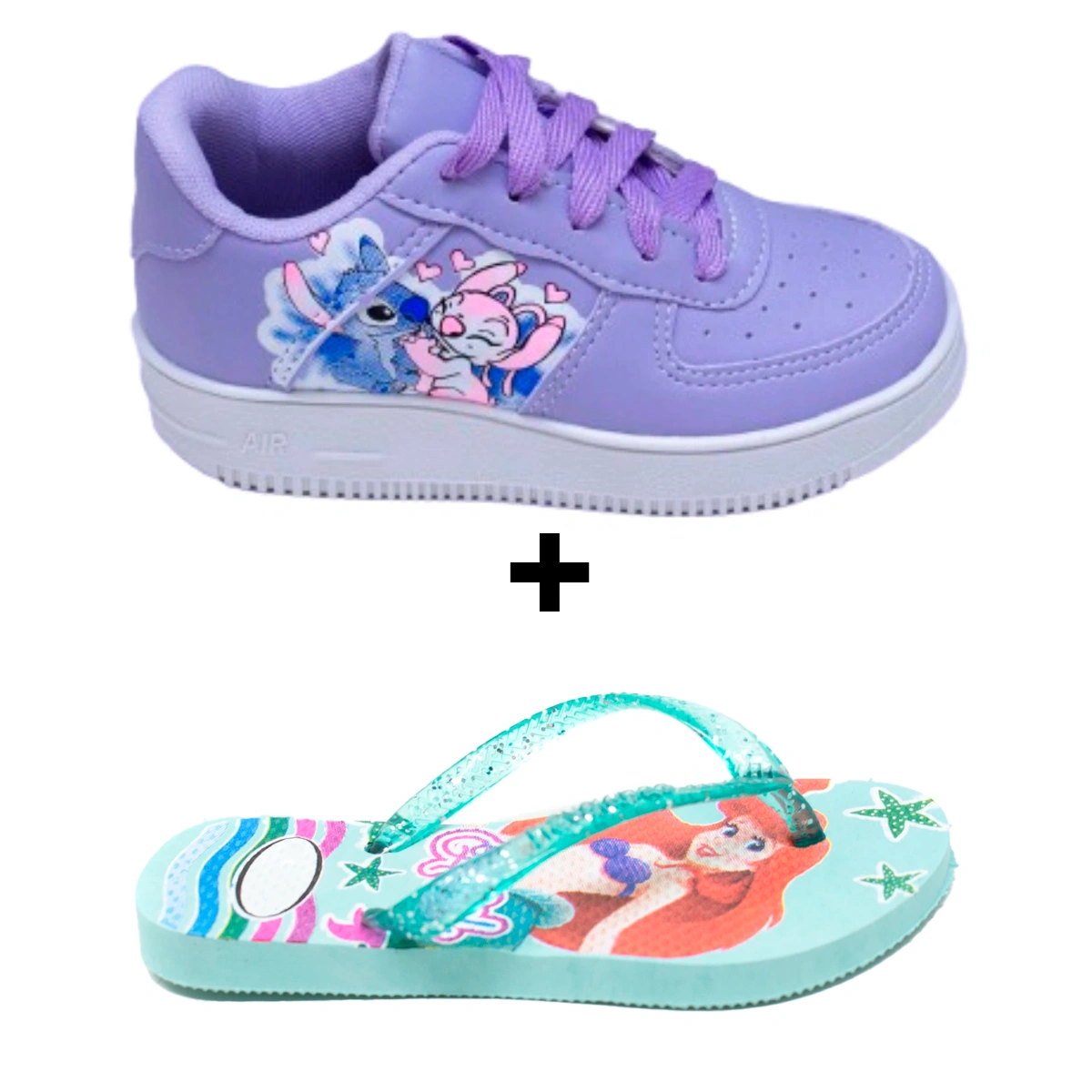 Kit Menina Tênis Infantil Stitch + Chinelo Infantil Personagem - Imagem 17