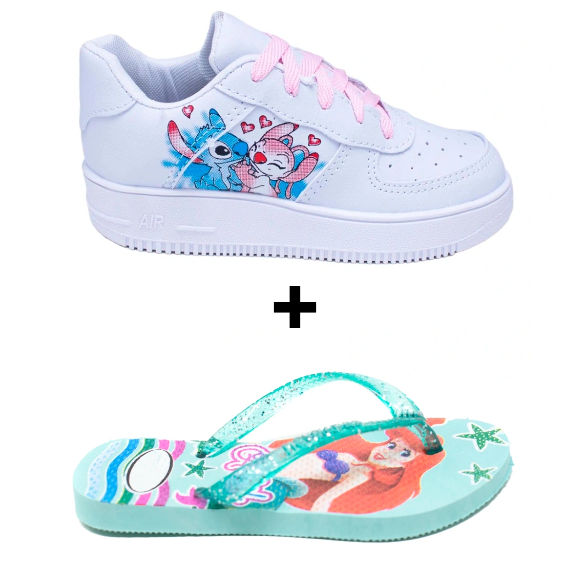 Kit Menina Tênis Infantil Stitch + Chinelo Infantil Personagem - Imagem 12