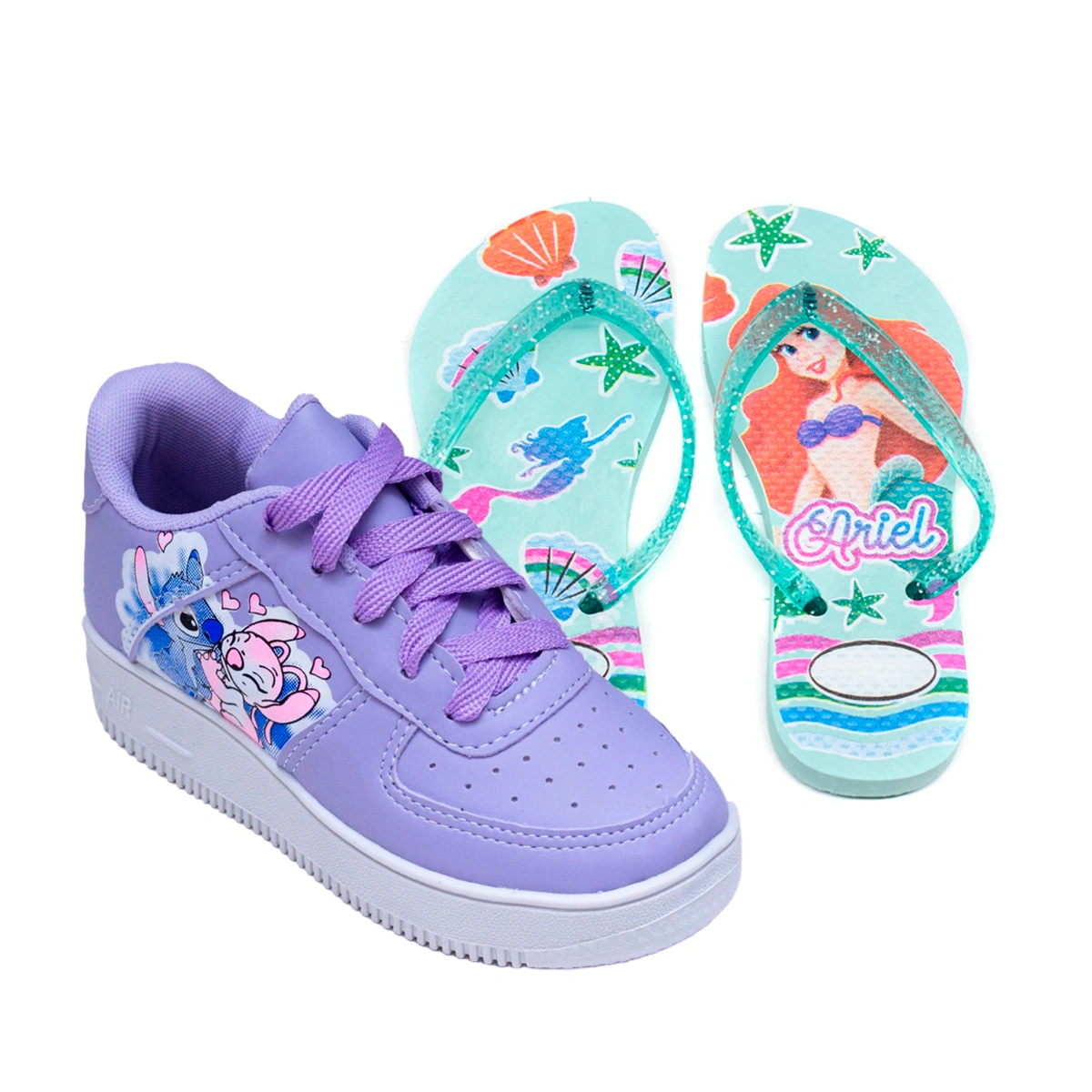 Kit Menina Tênis Infantil Stitch + Chinelo Infantil Personagem - Imagem 16