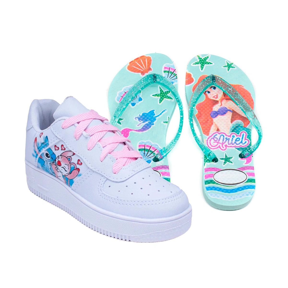 Kit Menina Tênis Infantil Stitch + Chinelo Infantil Personagem - Imagem 11