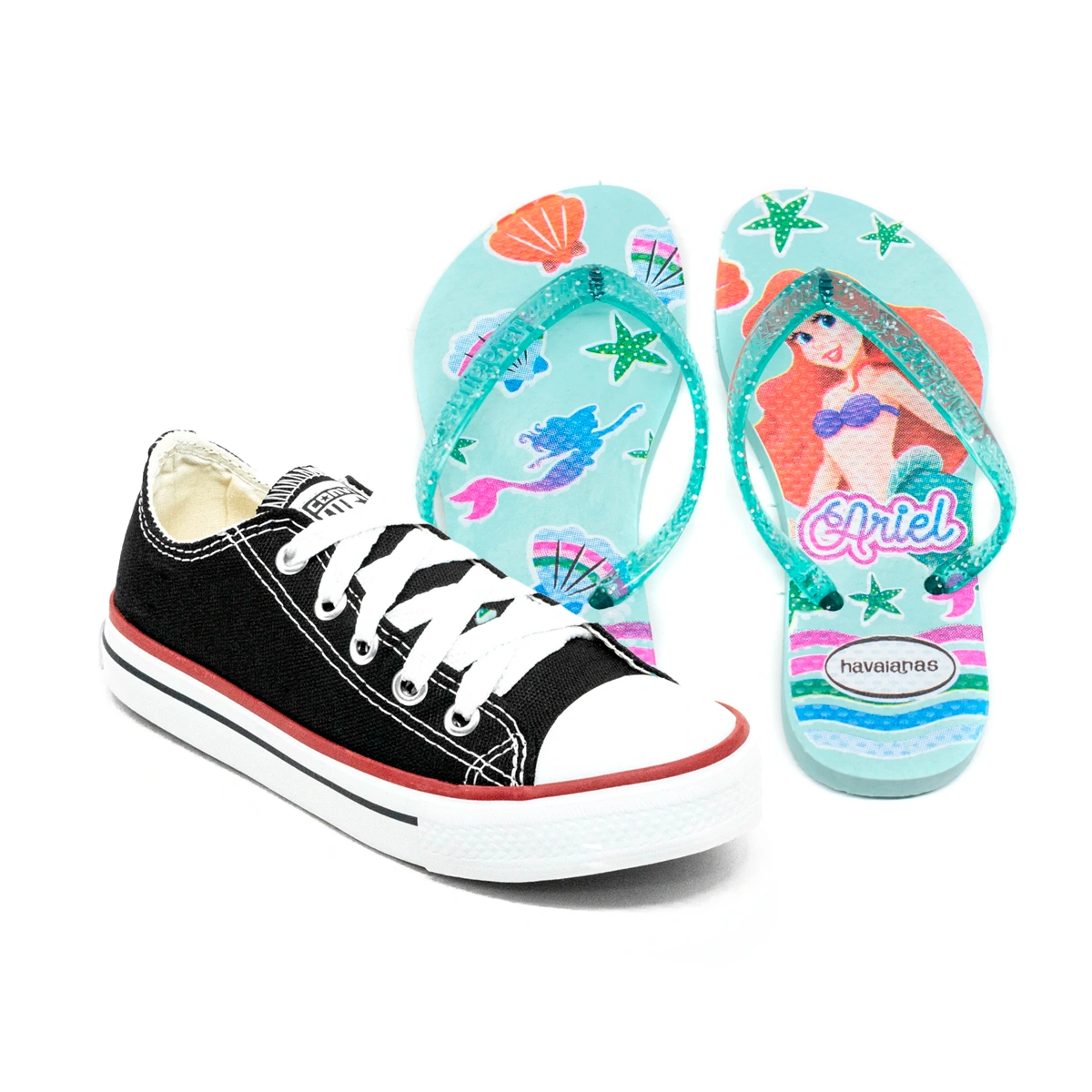 Kit Menina Tênis Infantil All Star + Chinelo Infantil Personagens - Imagem 9